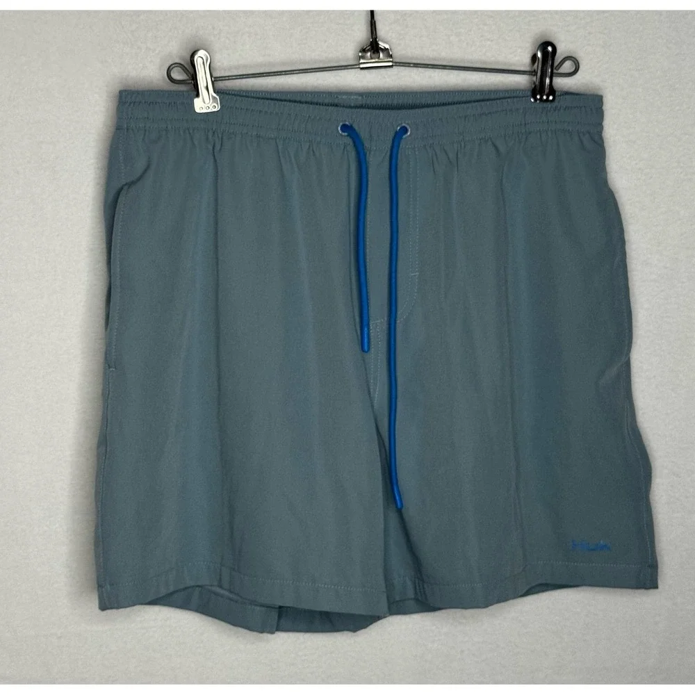 HUK Pursuit Volley Fishing Shorts Lined‎ Mens M Blue Quick Dry Swim Beach EUC